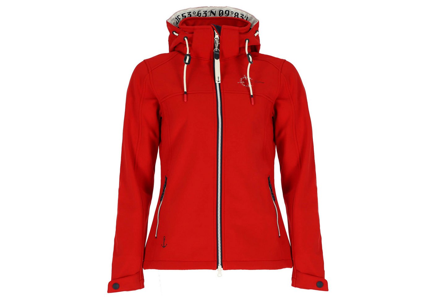 Dry Fashion Softshelljacke Zingst Damen Jacke Softshell Fleece-Futter - Übergangsjacke Outdoor Atmungsaktiv, Verstellbare & abnehmbare Kapuze, 2-Wege-Reißversch – Bild 2 von 5
