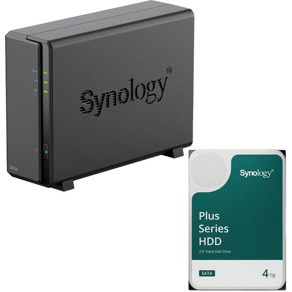 Synology Synology DS124 & Synology HAT3300-4T Festplatte 4 HDD-NAS-Festplatte