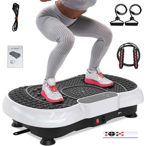 Dskeuzeew Vibrationsplatte Vibrationsplatten mit leiser Motor + Bluetooth, 99 Intensitätsstufen, (Packung, inkl. Trainingsbänder), Ganzkörpertraining, Fett verl