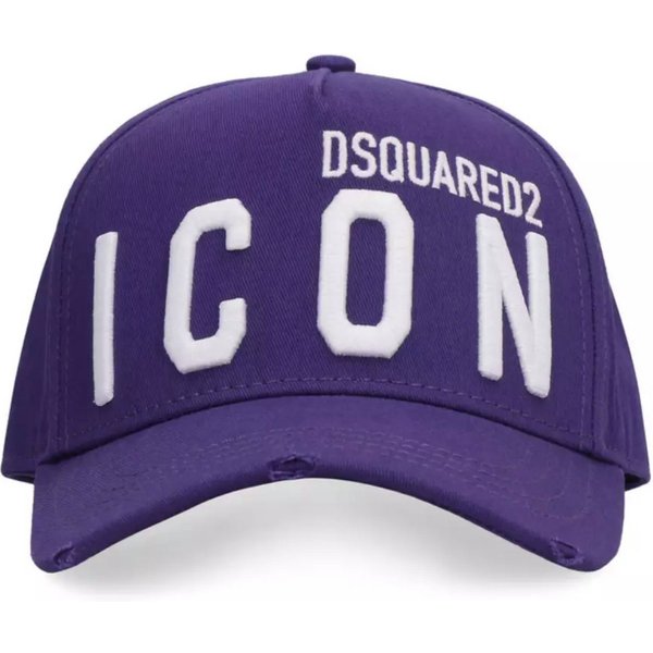 Dsquared2 Baseball Cap Basebalkappe Icon DSQ2 Logo Cap Kappe Mütze Mailand ansässiges Label mit leicht zerfetzt für einen Vintage-Look