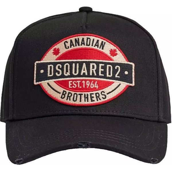 Dsquared2 Baseball Cap Baseballkappe Canadian Brothers Icon Kappe Dezente Destroyed-Details für einen trendigen Vintage-Look