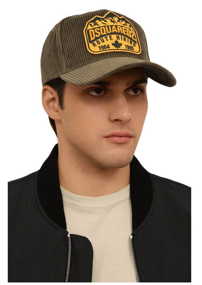 Dsquared2 Baseball Cap Cord Route Hiking Patch Kappe Mütze Basebalkappe Cap strukturierter Baumwoll-Cordqualität – Bild 2 von 5