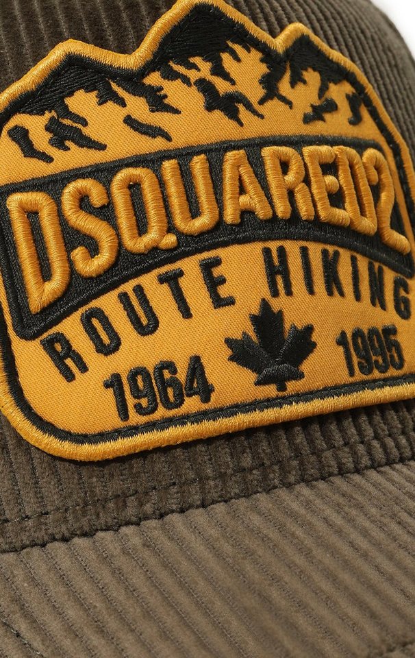 Dsquared2 Baseball Cap Cord Route Hiking Patch Kappe Mütze Basebalkappe Cap strukturierter Baumwoll-Cordqualität – Bild 5 von 5