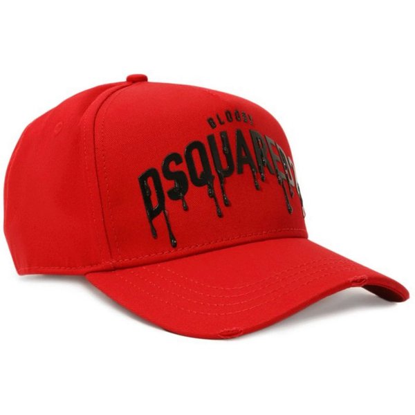 Dsquared2 Baseball Cap Halloween Horror Academy Limited Cap Mütze Basebalkappe Frontprint im tropfenden Blood-Design
