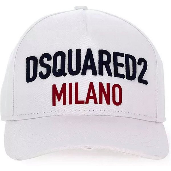 Dsquared2 Baseball Cap Milano Patch Basecap Cap Icon Mütze Basebalkappe Unisex Verstellbares Band auf der Rückseite