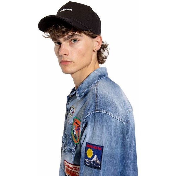 Dsquared2 Baseball Cap Mini Logo Icon Kappe Mütze Cap Basebalkappe Destroyed-Details für einen authentischen Used-Look
