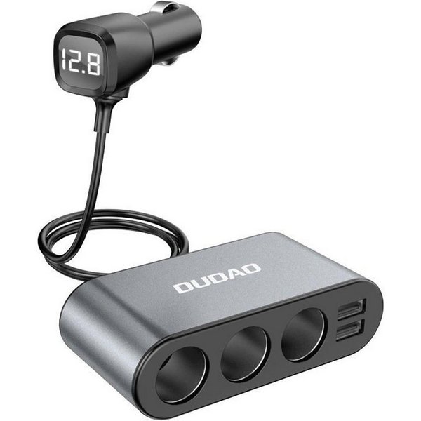 Dudao 12/24V KFZ Verteiler Steck Dose Zigarettenanzünder Smartphone-Ladegerät (3400 mA, Mehrfachstecker 2x USB Adapter PKW LKW Wohnwagen)