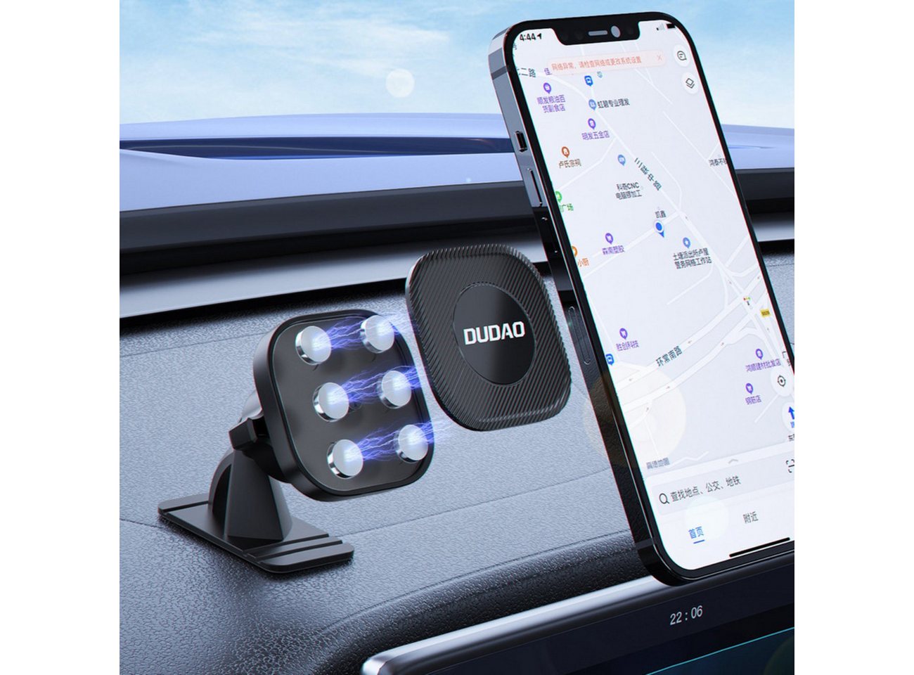Dudao Handy-Halterung F6C, (bis 6,9 Zoll, Einzelhalterung, Magnetischer Autohalter mit 360° Drehung) – Bild 3 von 5