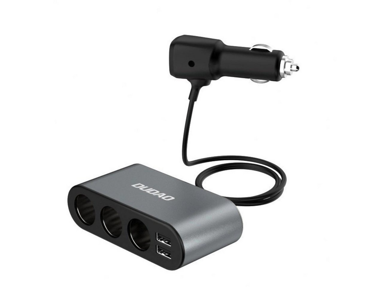Dudao Zigarettenanzünder-Verteiler Autoladegerät 2x USB / 3x Zigarettenanzünder-Splitter (R1Pro schwarz) – Bild 3 von 5