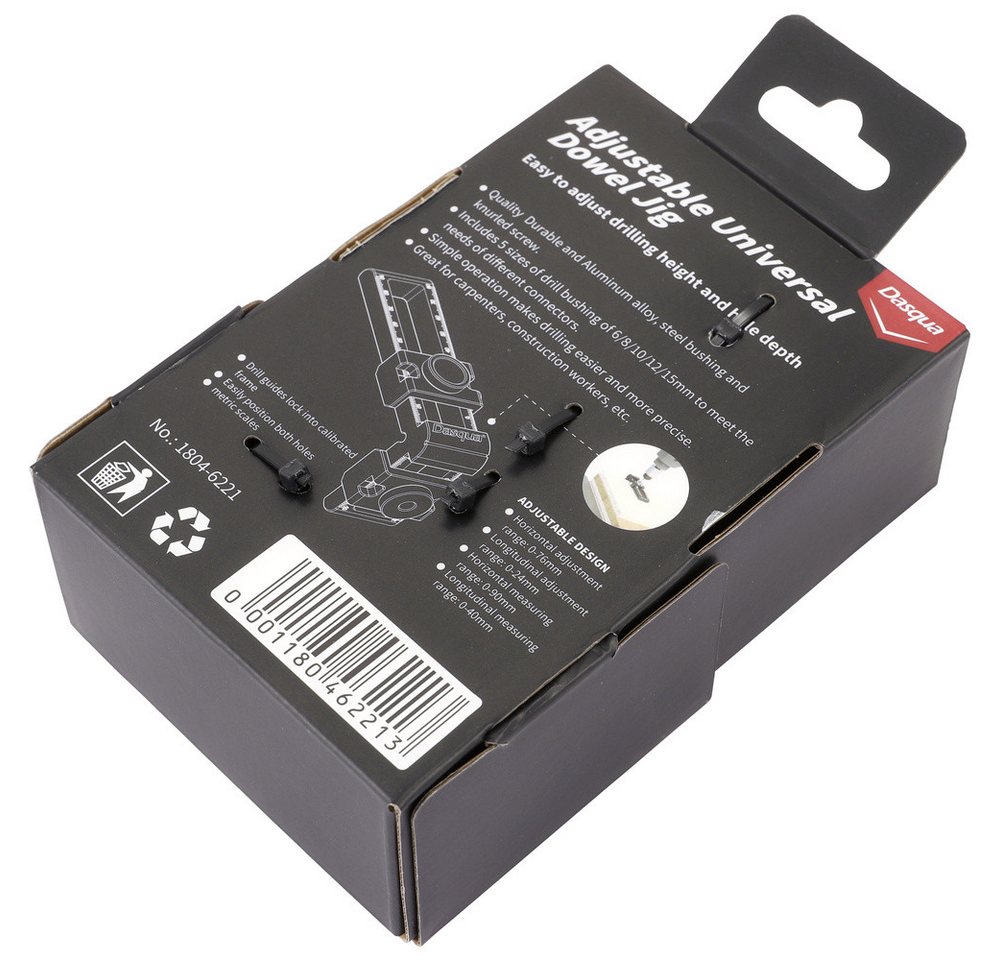 Dasqua Dübel-Set Dasqua 1804-6221 Verstellbare Universal-Dübellehre Aluminiumlegierung – Bild 4 von 5