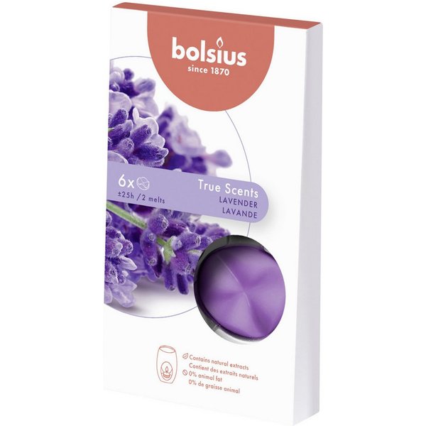 Bolsius Duftkerze Bolsius Aromatic Wax Melts Lavendel, 6er Pack