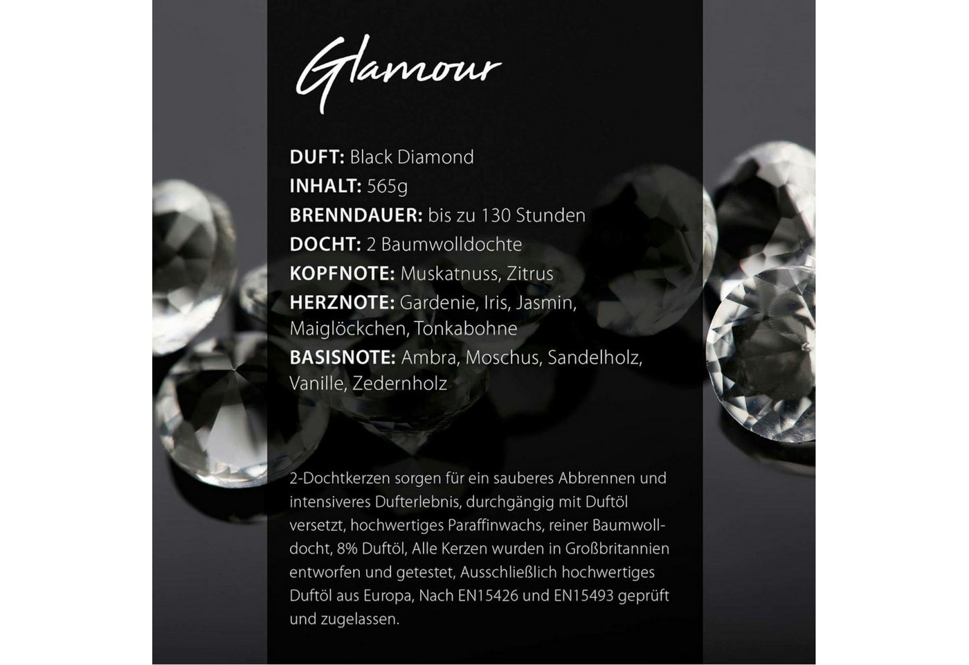 Woodbridge Duftkerze Woodbridge 130 Std (1-tlg), Black Diamond – Bild 3 von 3