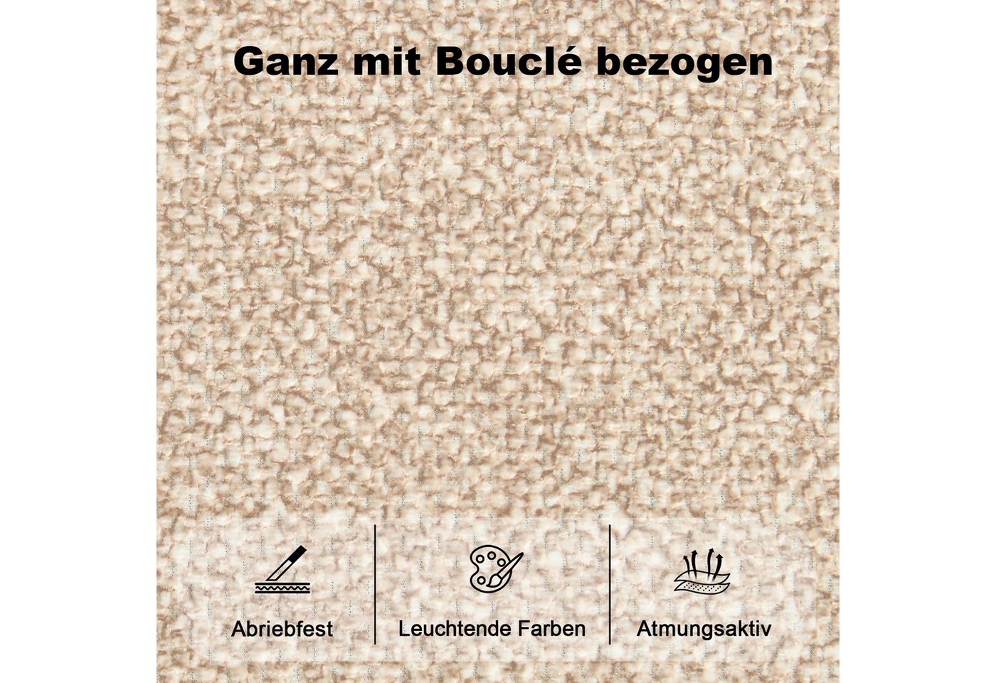 Duhome Barhocker (5520A1), 2er/4er Set, Barstuhl aus Bouclé – Bild 2 von 5