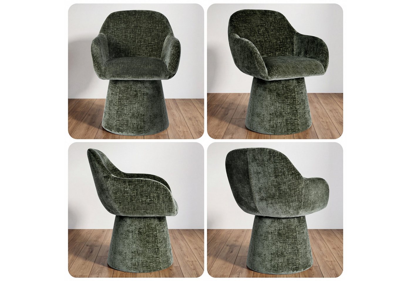 Duhome Esszimmerstuhl (7186A1), 360-Grad-Drehstuhl, Kegeldesign Polsterstuhl – Bild 5 von 5
