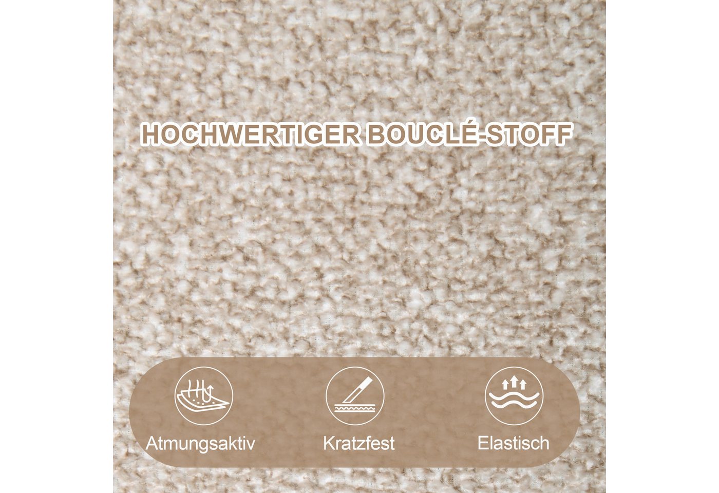 Duhome Esszimmerstuhl (7279B1), 360-Grad-Drehstuhl, Bouclé Stoff, Moderner Loungesessel – Bild 5 von 5