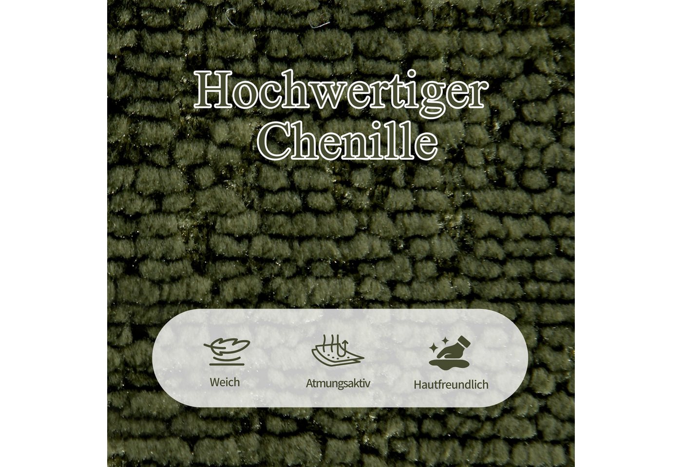 Duhome Esszimmerstuhl (8610A), 360° drehbar, Automatische Rückstellfunktion, Chenille-Stoff – Bild 5 von 5