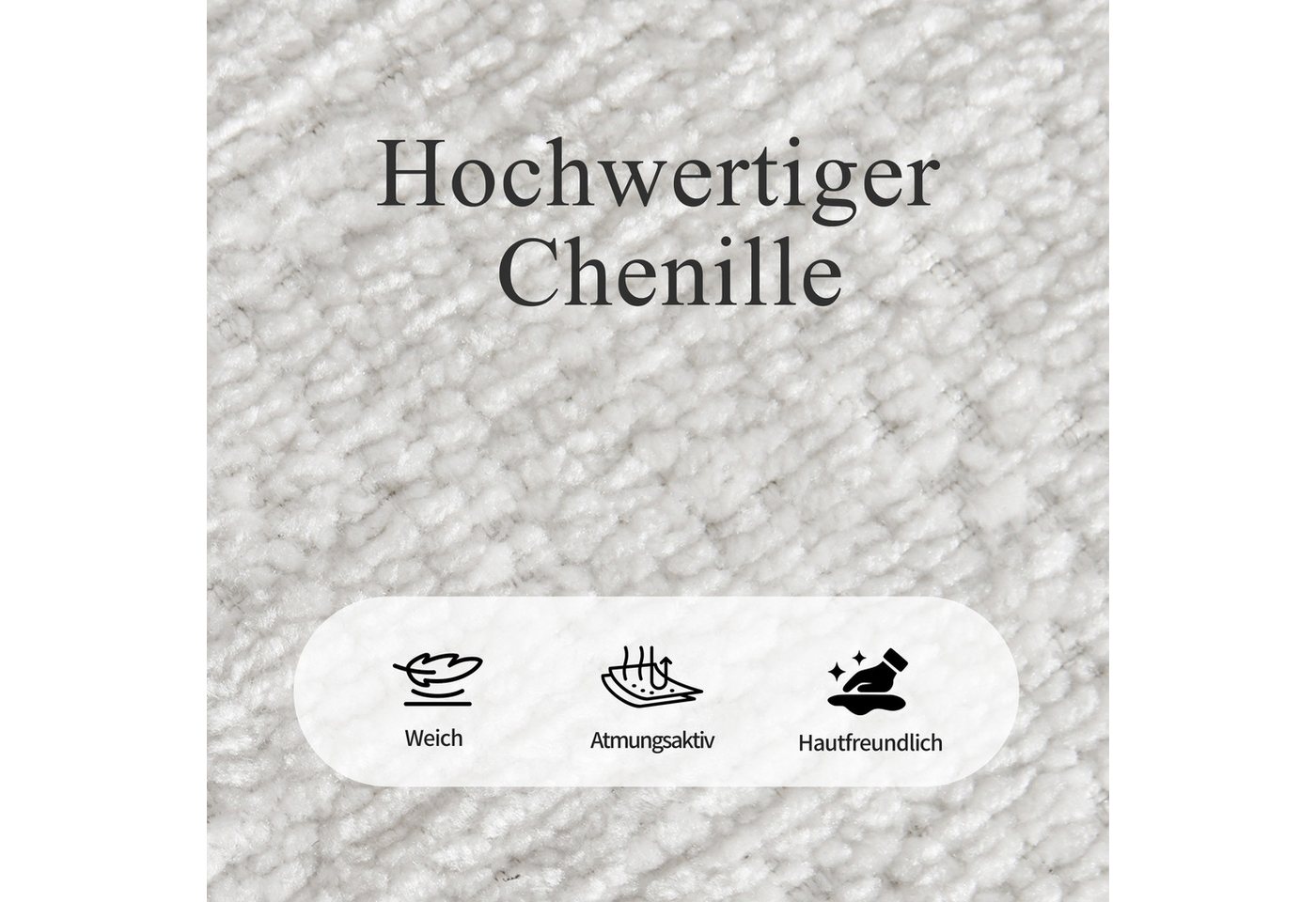Duhome Esszimmerstuhl (8610A), 360° drehbar, Automatische Rückstellfunktion, Chenille-Stoff – Bild 5 von 5