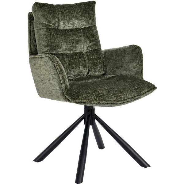 Duhome Esszimmerstuhl (8610A), 360° drehbar, Automatische Rückstellfunktion, Chenille-Stoff