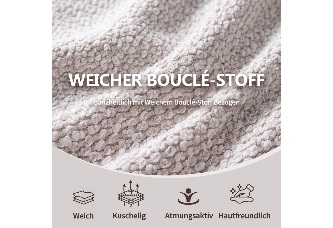 Duhome Esszimmerstuhl (8645), 2er Set, Bouclé-Material, Moderner Stil – Bild 4 von 5