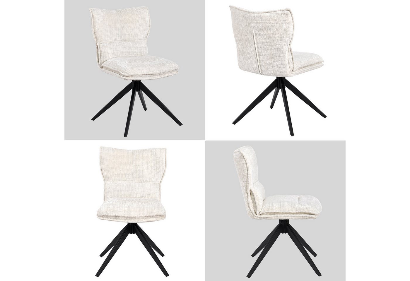 Duhome Esszimmerstuhl (8657A3), 360° Drehbar, Automatischer Rückstellfunktion, Chenille – Bild 5 von 5