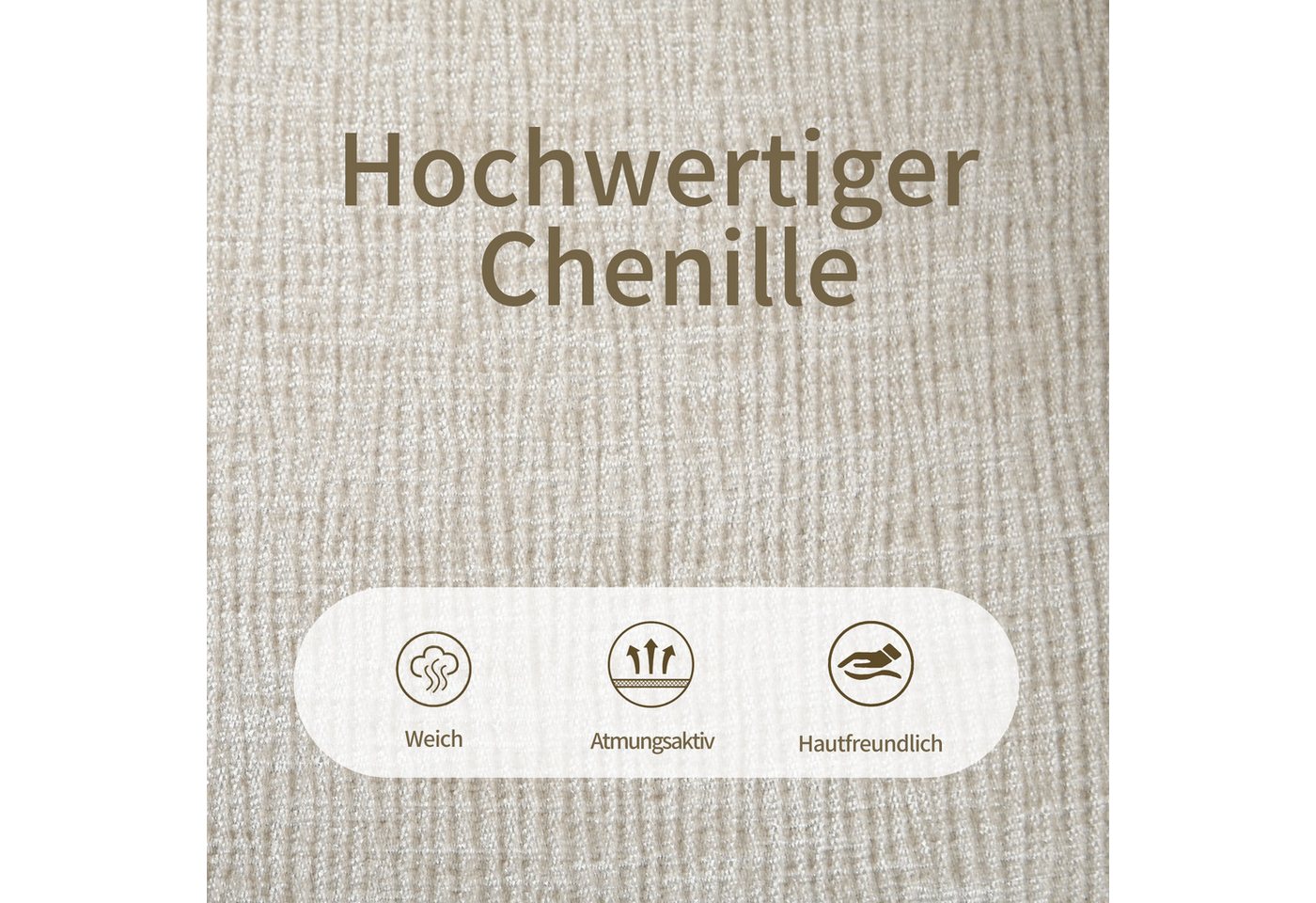 Duhome Esszimmerstuhl (9-235F), 2er Set Esszimmerstühle 180° drehbar mit Rückholautomatik, Chenille – Bild 3 von 5