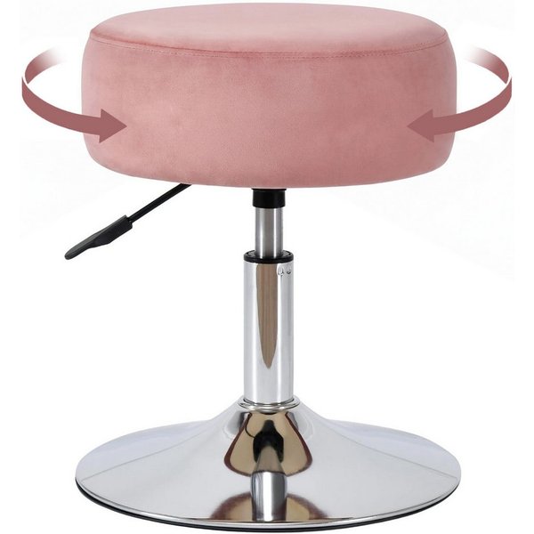 Duhome Hocker (428), Drehhocker Sitzhocker Rund Rollhocker Schminkhocker Höhenverstellbar