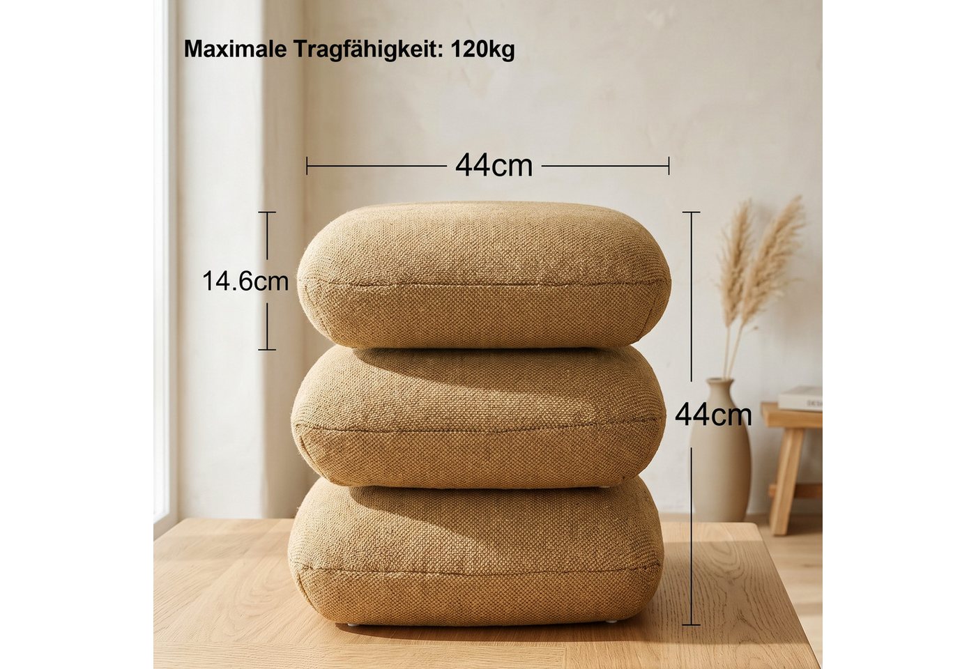 Duhome Hocker (9272D1), Bouclé Stoff, 360° Drehbar, Modern – Bild 3 von 5
