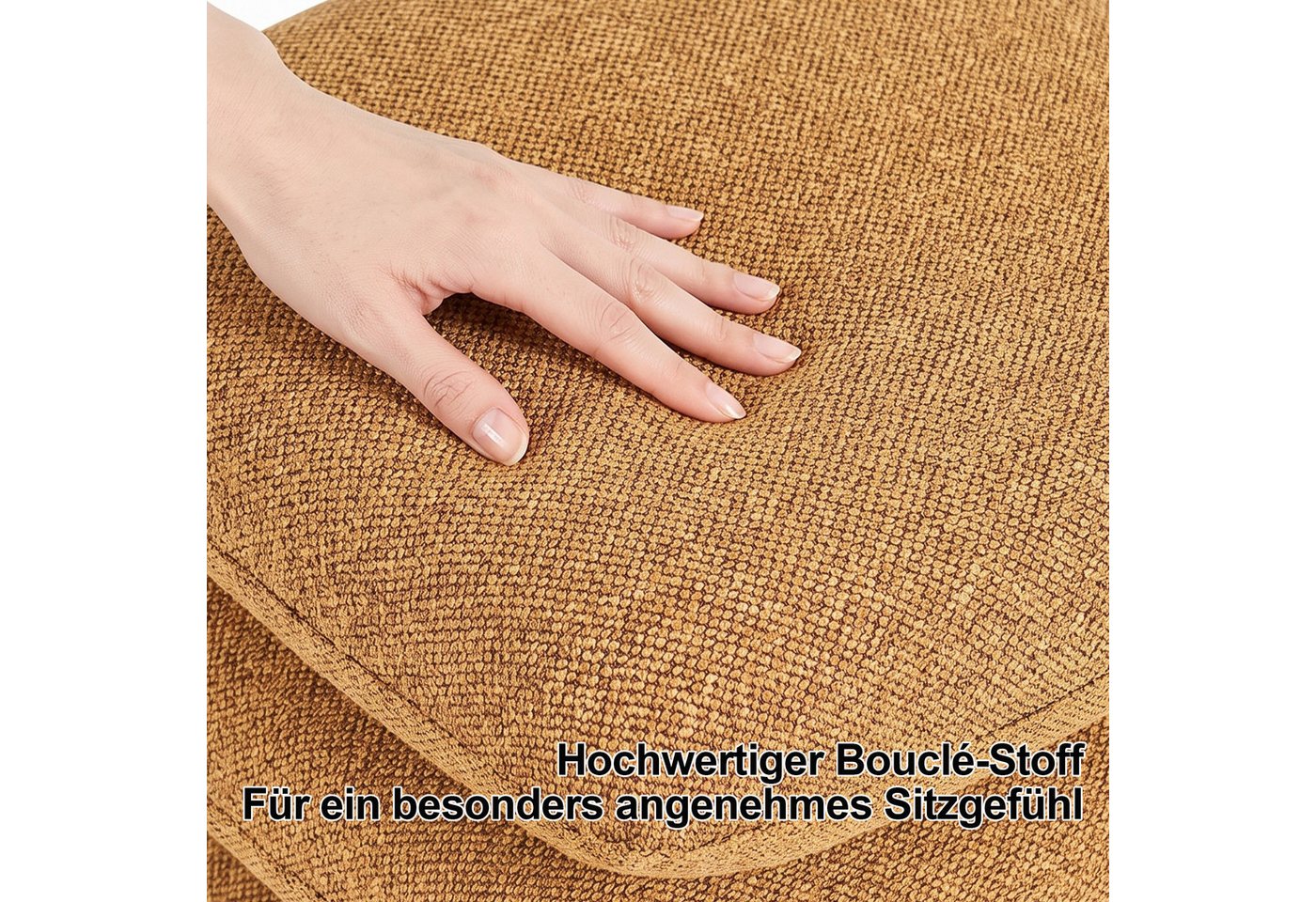 Duhome Hocker (9272D1), Bouclé Stoff, 360° Drehbar, Modern – Bild 4 von 5