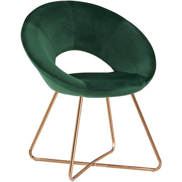 Duhome Loungesessel (439D), Esszimmerstuhl Wohnzimmerstuhl, Samt Polsterstuhl, Gold Metallbeine