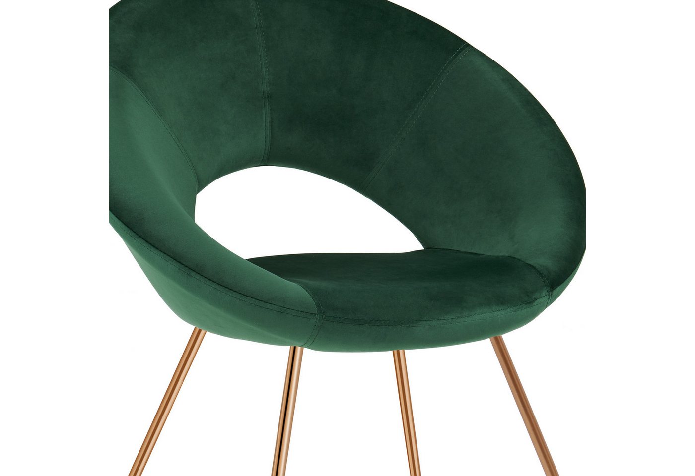 Duhome Loungesessel (439D), Esszimmerstuhl Wohnzimmerstuhl, Samt Polsterstuhl, Gold Metallbeine – Bild 3 von 5