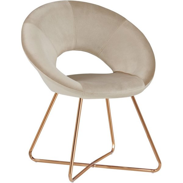 Duhome Loungesessel (439D), Esszimmerstuhl Wohnzimmerstuhl, Samt Polsterstuhl, Gold Metallbeine