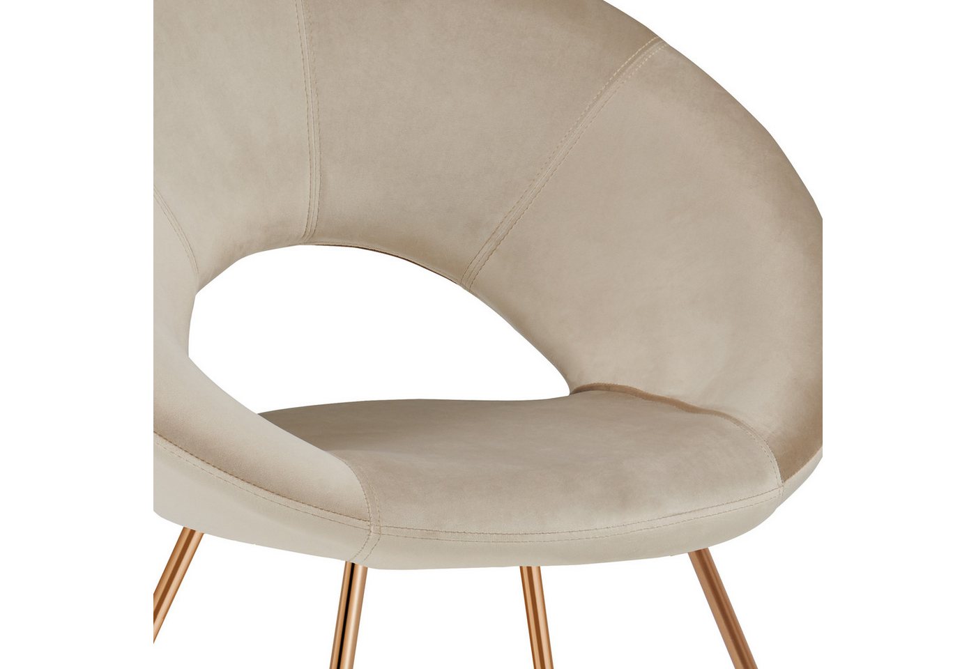 Duhome Loungesessel (439D), Esszimmerstuhl Wohnzimmerstuhl, Samt Polsterstuhl, Gold Metallbeine – Bild 3 von 5