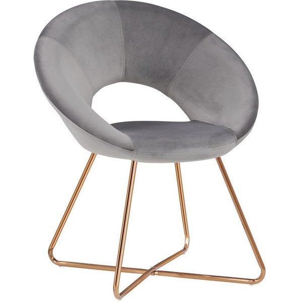 Duhome Loungesessel (439D), Esszimmerstuhl Wohnzimmerstuhl, Samt Polsterstuhl, Gold Metallbeine