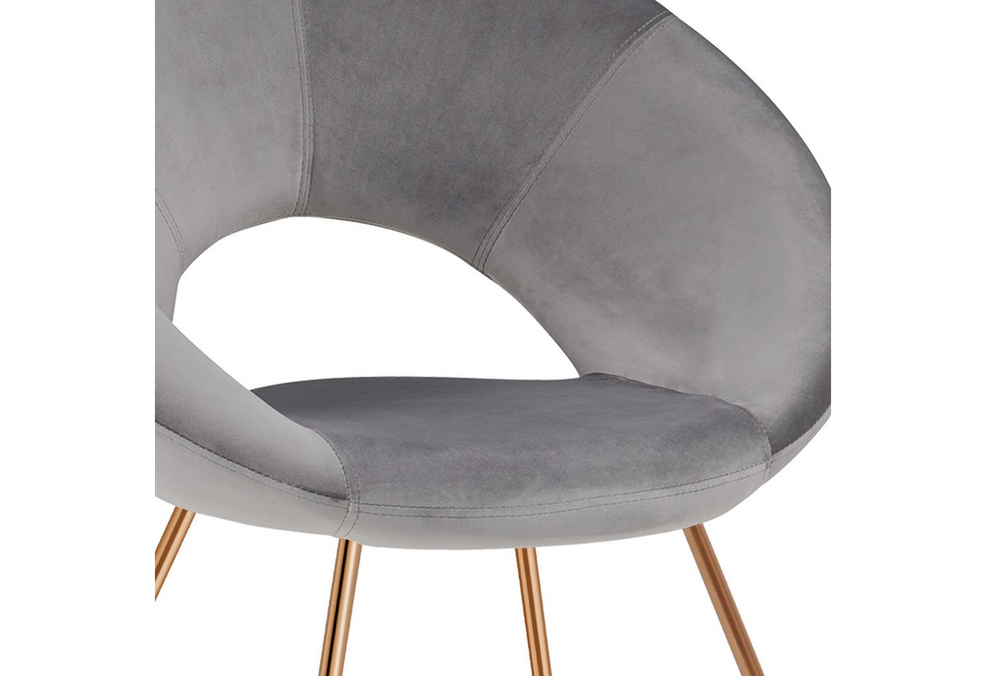 Duhome Loungesessel (439D), Esszimmerstuhl Wohnzimmerstuhl, Samt Polsterstuhl, Gold Metallbeine – Bild 3 von 5