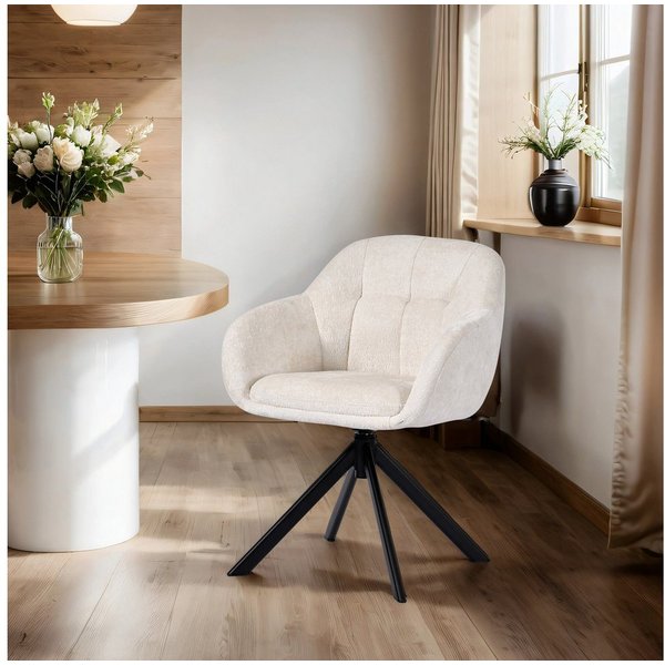 Duhome Loungesessel (9-213A), Armlehnstuhl aus Chenille-Stoff, Schminktisch Stuhl 360° drehbar