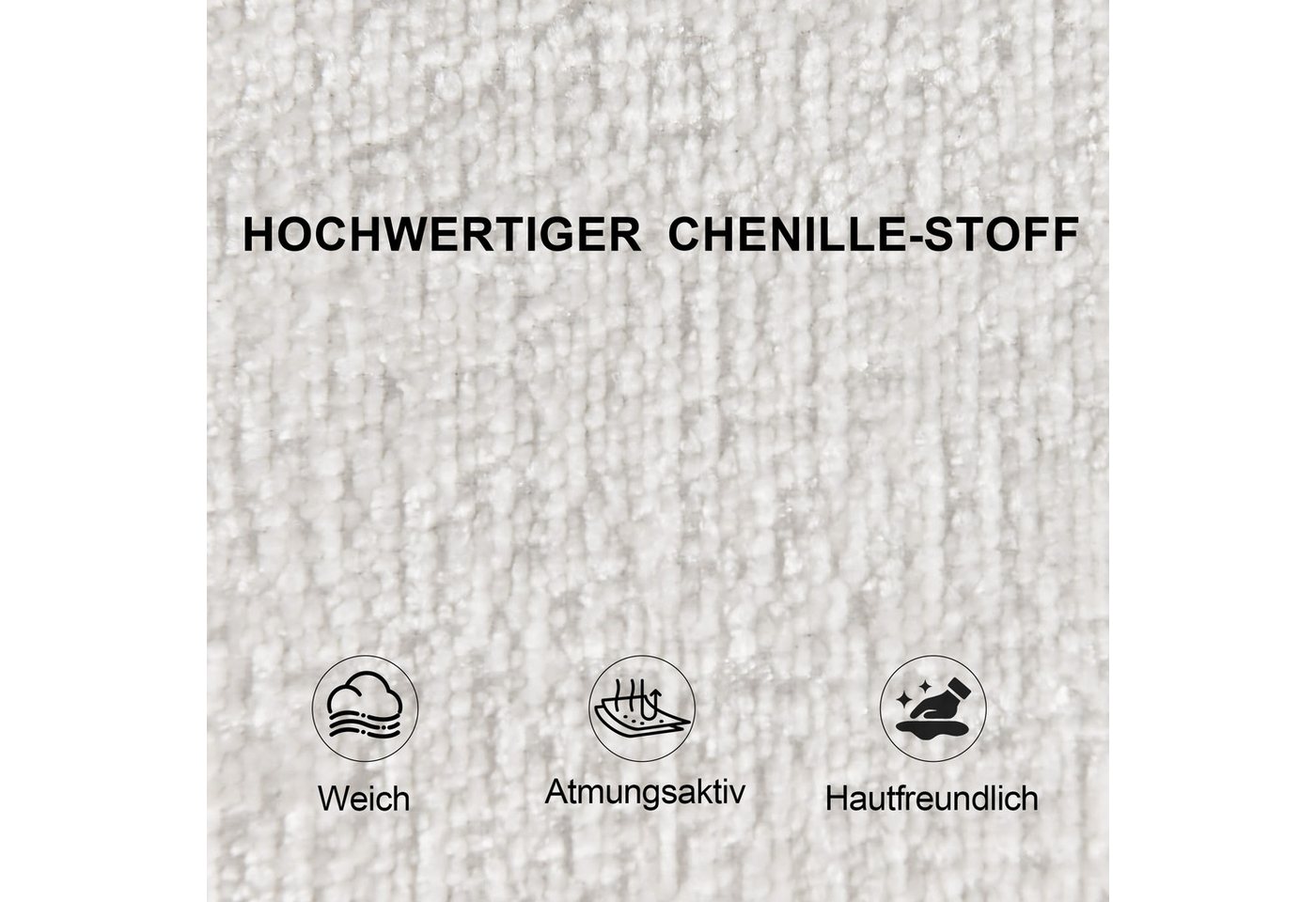 Duhome Loungesessel (9-213A), Armlehnstuhl aus Chenille-Stoff, Schminktisch Stuhl 360° drehbar – Bild 4 von 5