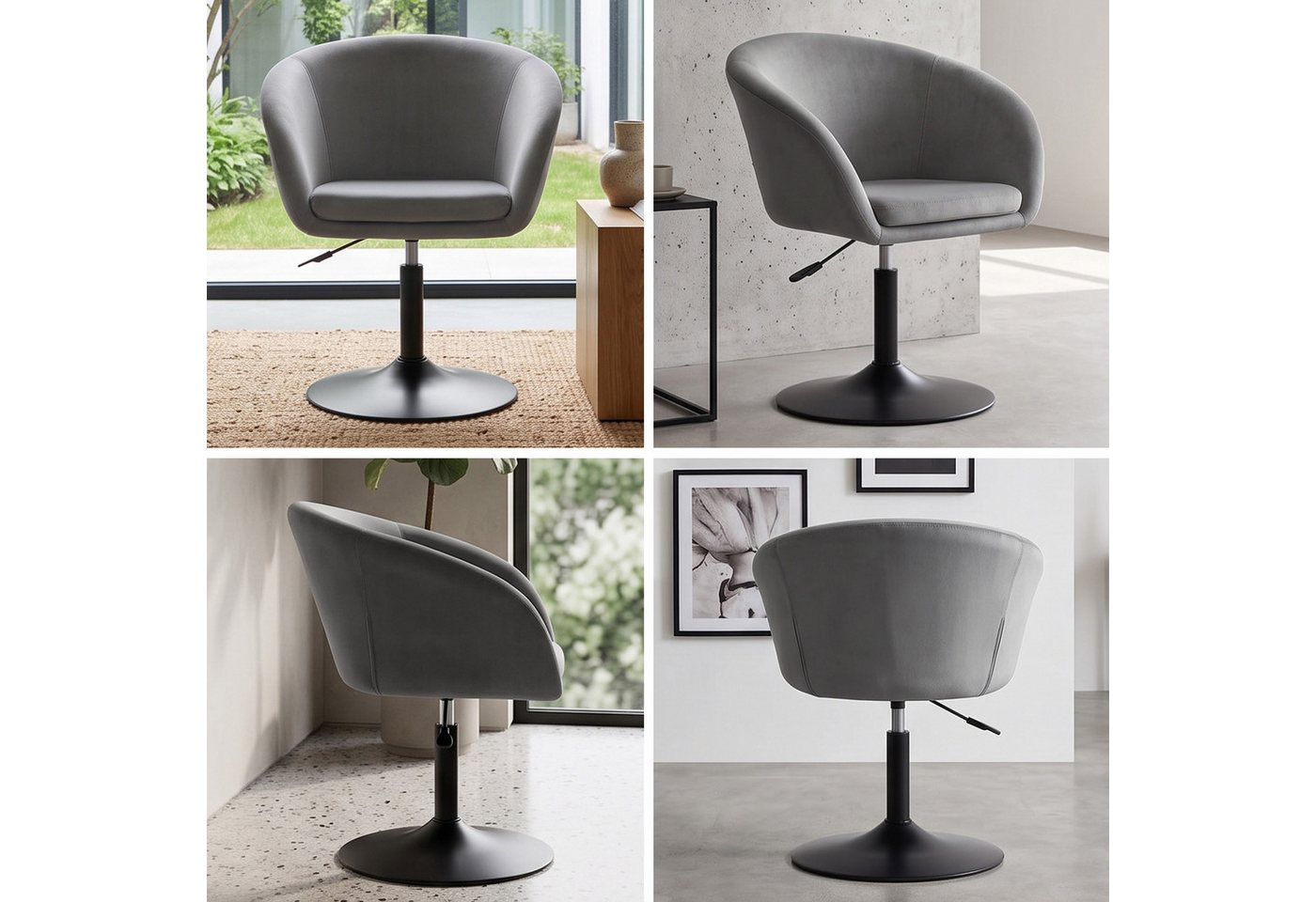 Duhome Loungesessel (WY440), Schminkstuhl Cocktailsessel Drehstuhl Höhenverstellbar mit Armlehne – Bild 3 von 5
