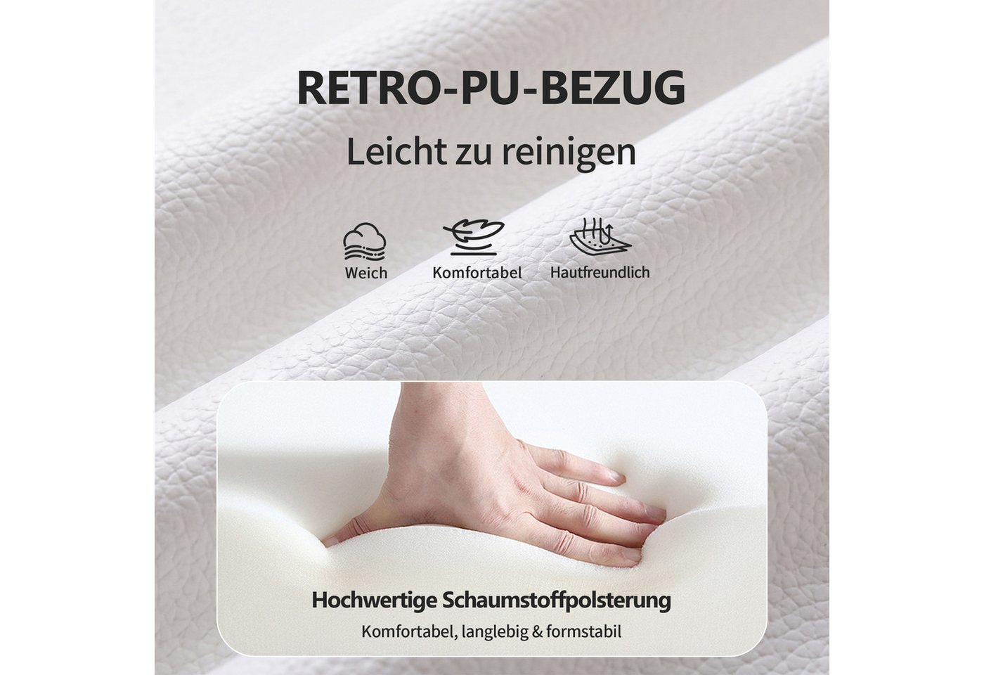 Duhome Sitzhocker (9130C), Sitzbank Polsterbank Sitzhocker Schminkbank mit Knöpfen, Metallbeine – Bild 5 von 5