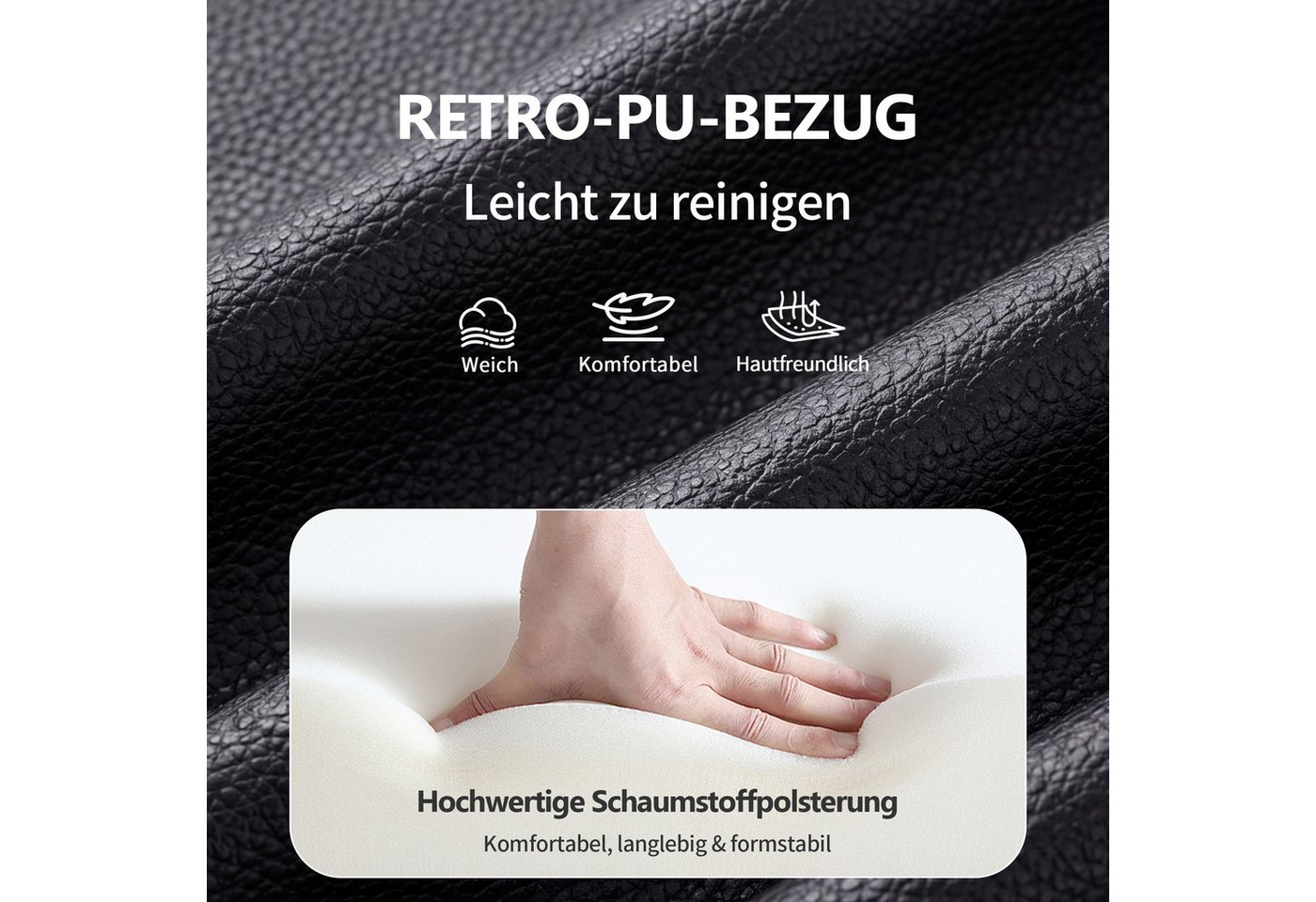 Duhome Sitzhocker (9130C), Sitzbank Polsterbank Sitzhocker Schminkbank mit Knöpfen, Metallbeine – Bild 5 von 5