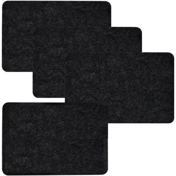 DuneDesign Platzset 4 Extra-Dicke Tischsets Filz Grau - Edle Tischunterlagen - Abwaschbar, 43 x 30 x 0,5 cm Platzdeckchen Rechteckig - Filzunterlagen Esstisch