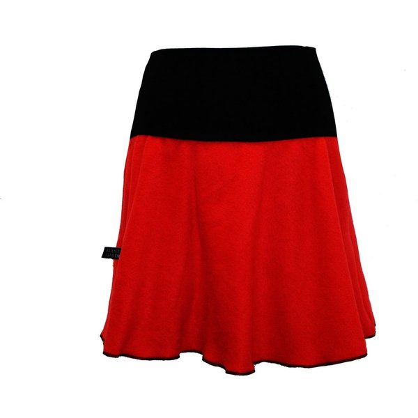 dunkle design Minirock Fleece Rot 45cm elastischer Bund