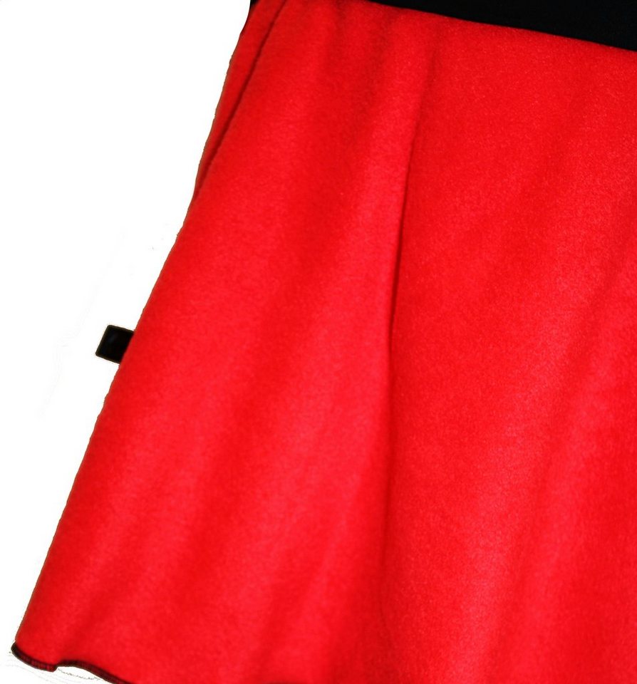 dunkle design Minirock Fleece Rot 45cm elastischer Bund – Bild 2 von 2