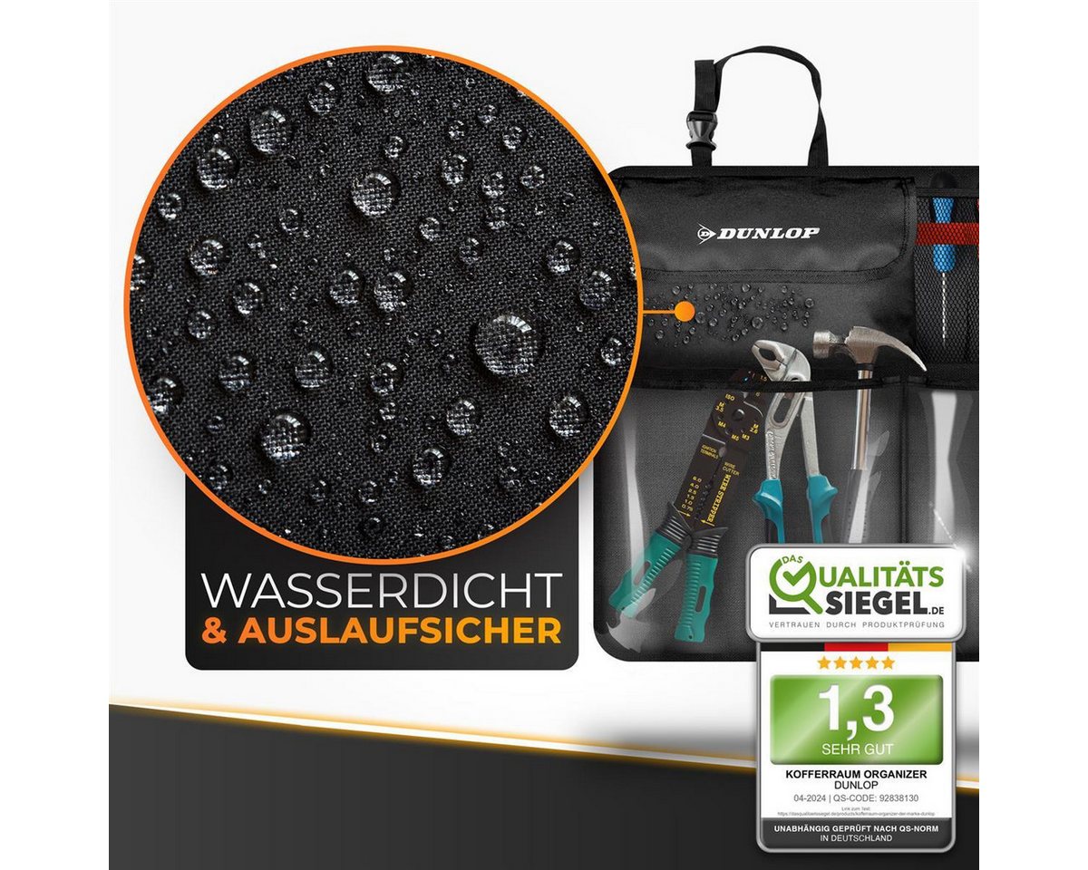 Dunlop Rücksitzorganizer Rücksitzbankorganizer Kofferraum Organizer Zubehör Ordnung Stauraum – Bild 5 von 5