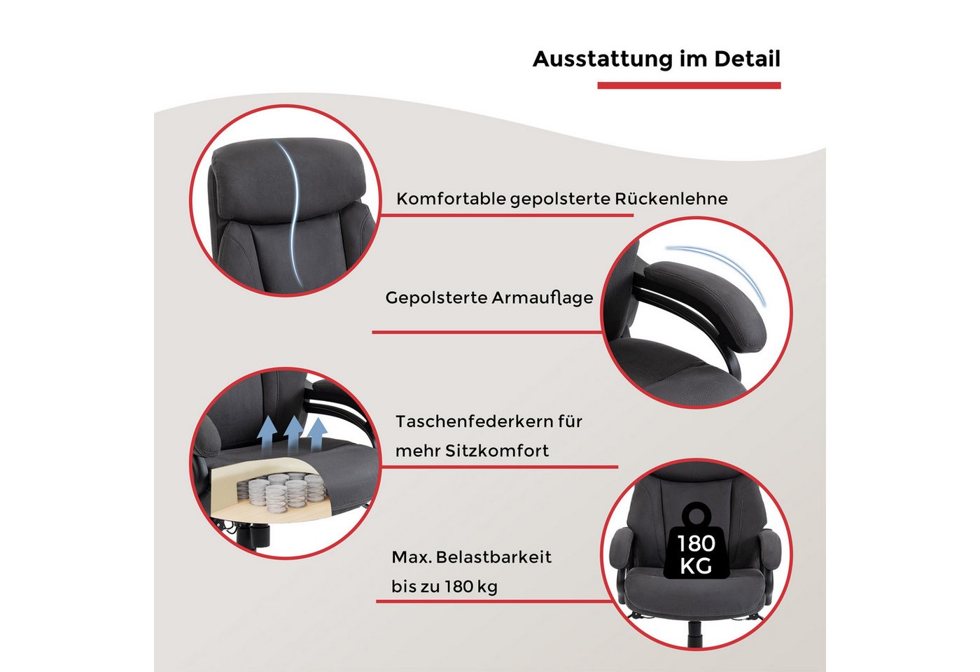 Duo Collection Chefsessel Ennio (1 St), Federkern, bis 180kg, robust – Bild 3 von 5
