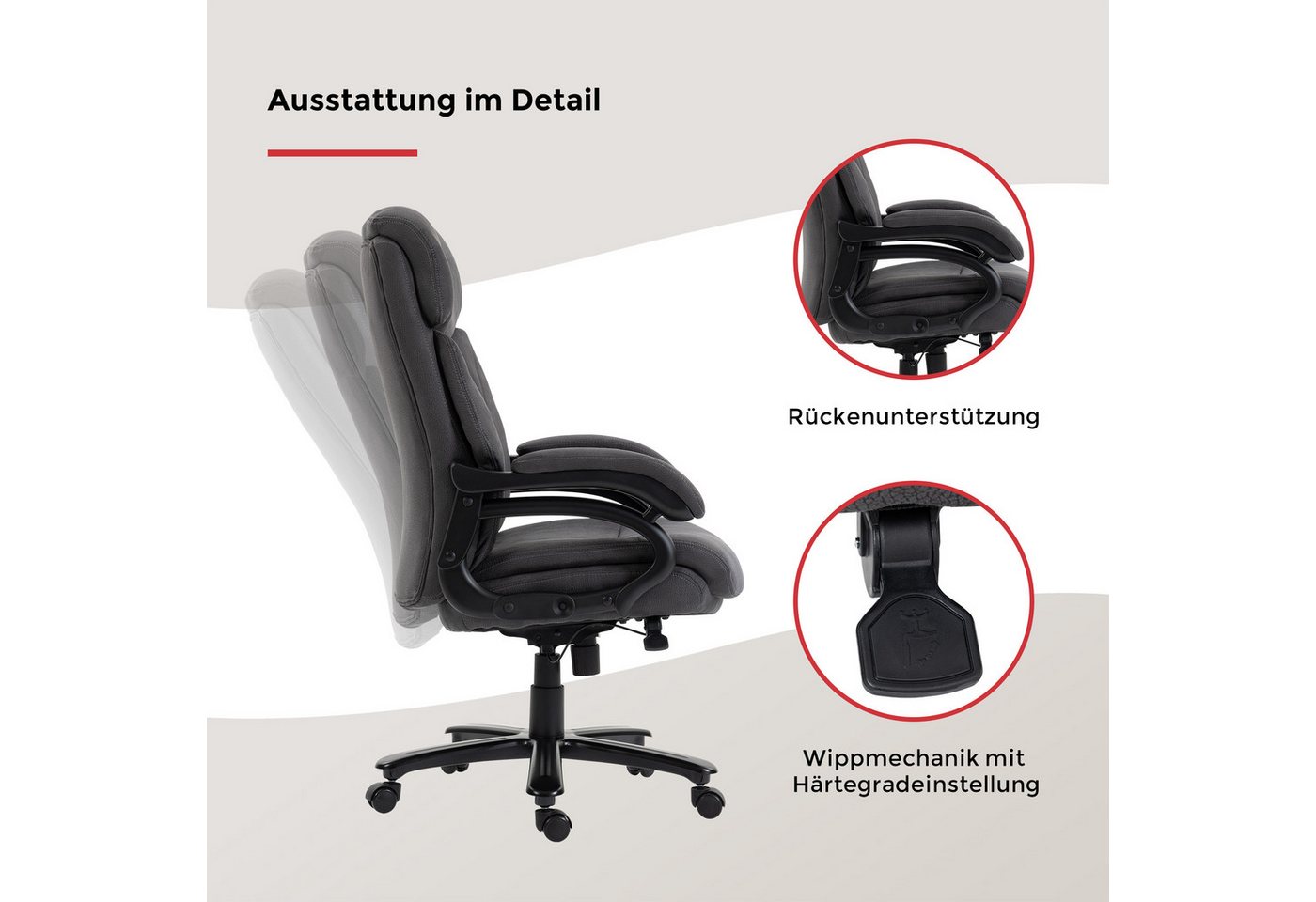 Duo Collection Chefsessel Ennio (1 St), Federkern, bis 180kg, robust – Bild 4 von 5