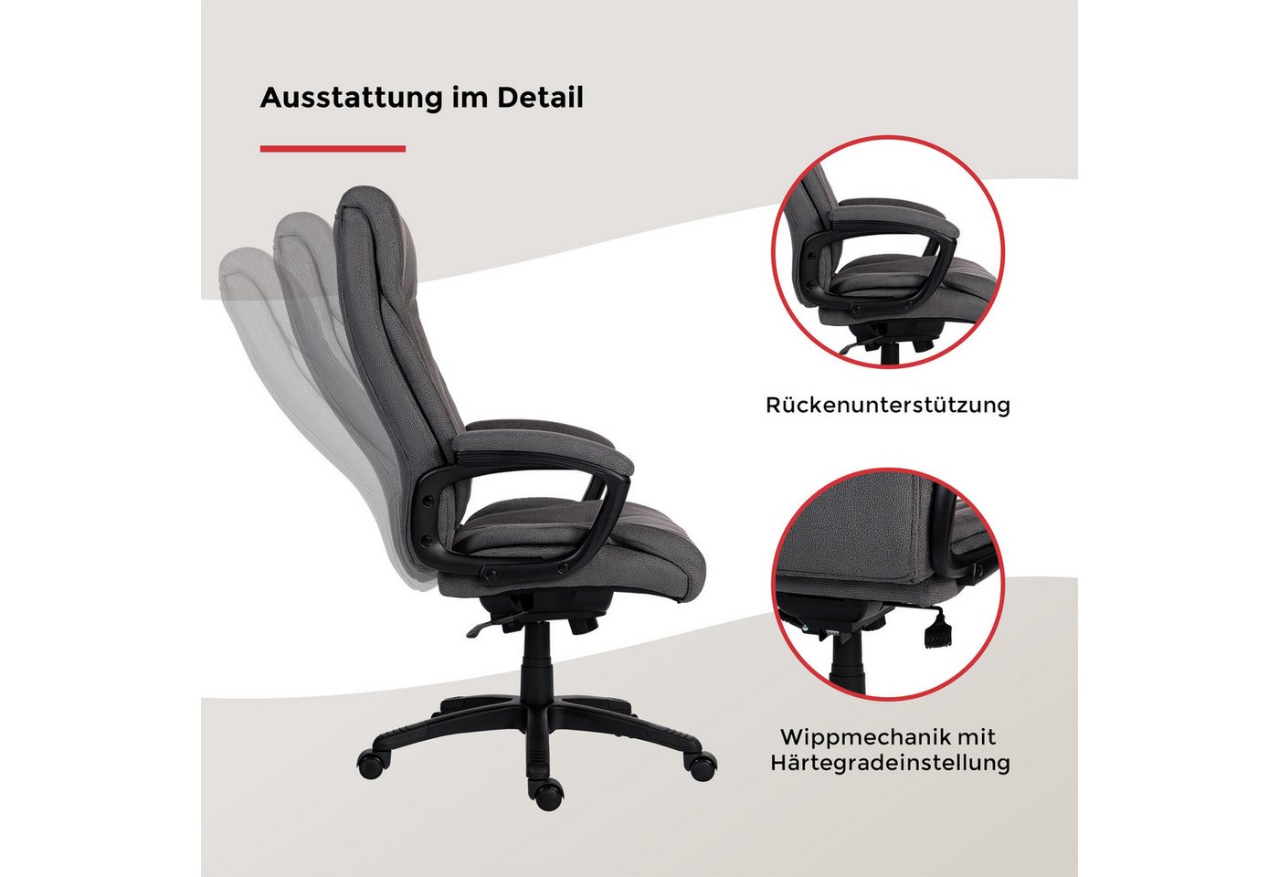 Duo Collection Chefsessel John XXL, mit gepolsterten Armlehnen – Bild 3 von 5