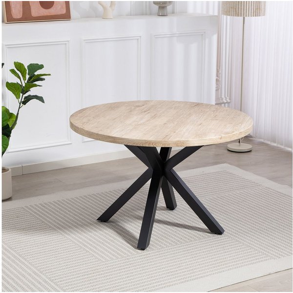 Duo Collection Esstisch Damira Tisch rund, Massives Metallgestell, Belastbarkeit bis 100 kg