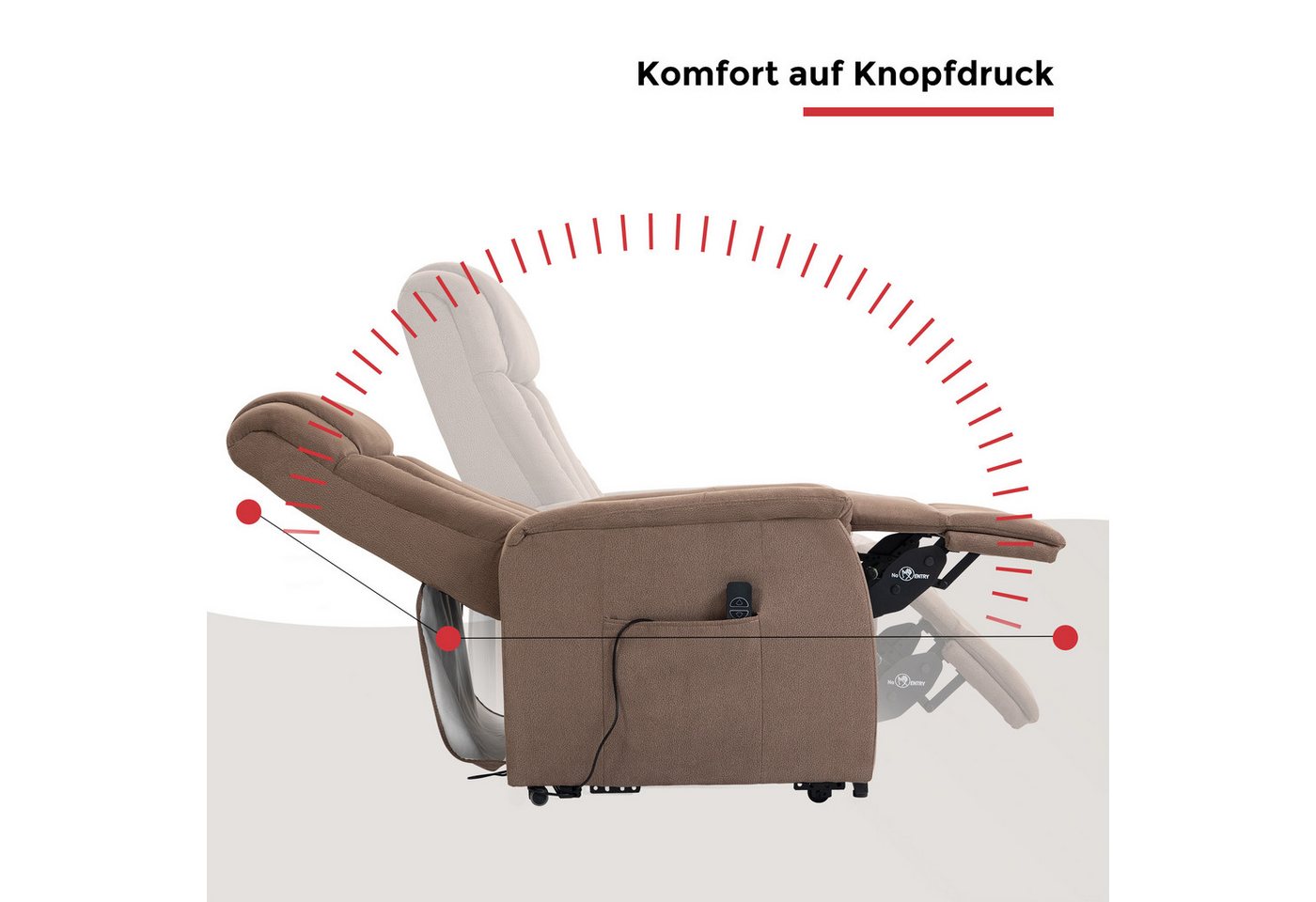 Duo Collection TV-Sessel Delphi mit elektrischer Aufstehhilfe, Relaxfunktion und Taschenfederkern mit Stahlwellenunterfederung – Bild 4 von 5