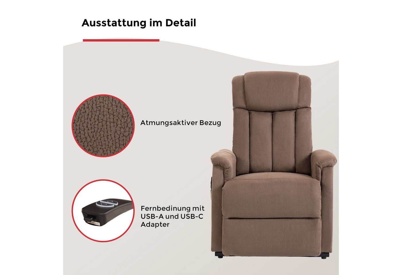 Duo Collection TV-Sessel Delphi mit elektrischer Aufstehhilfe, Relaxfunktion und Taschenfederkern mit Stahlwellenunterfederung – Bild 5 von 5