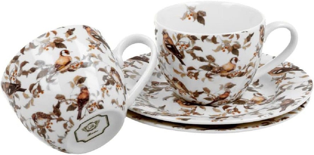 Duo-Gift Espressotasse Set mit Untertassen, Sommer, Frühling, Herbst, Winter, Tasse Motiv, 4-tlg., Porzellan, 2 Espressotassen ca. 90 ml mit Untertassen Birdies – Bild 2 von 4